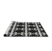 Serging Thickness of Machine Washable Transitional Black Rug, wshpat2908