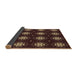 Thickness of Patterned Black Brown Novelty Rug, pat2911