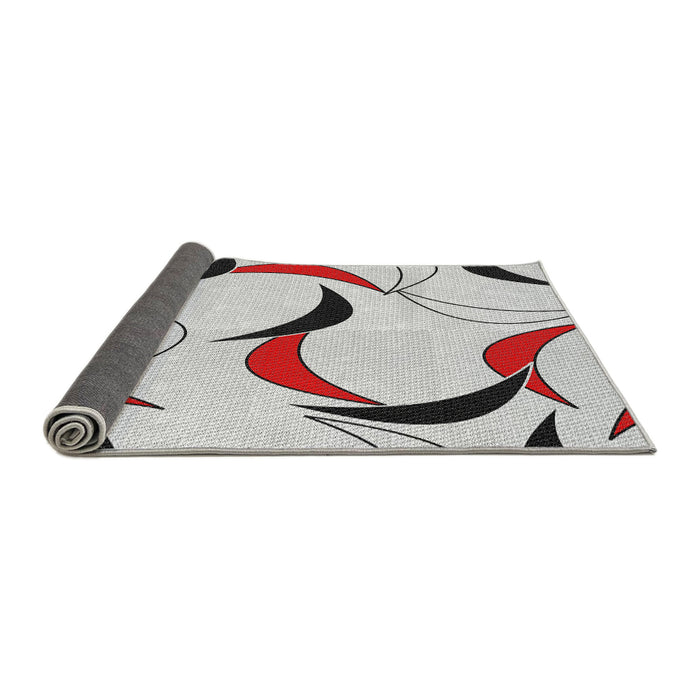 Thickness of Patterned Mauve Taupe Purple Novelty Rug, pat2918