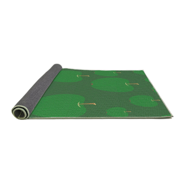 Thickness of Patterned Deep Emerald Green Novelty Rug, pat2920