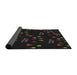 Thickness of Patterned Black Novelty Rug, pat2922