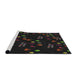 Serging Thickness of Machine Washable Transitional Black Rug, wshpat2922