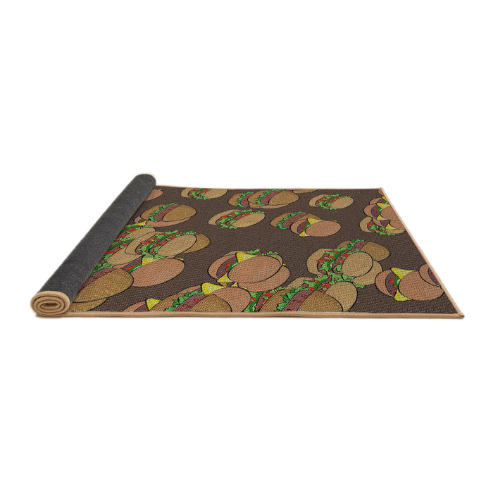 Thickness of Patterned Brown Novelty Rug, pat2924