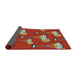 Thickness of Patterned Copper Red Pink Novelty Rug, pat2925