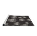 Serging Thickness of Machine Washable Transitional Midnight Gray Rug, wshpat2927