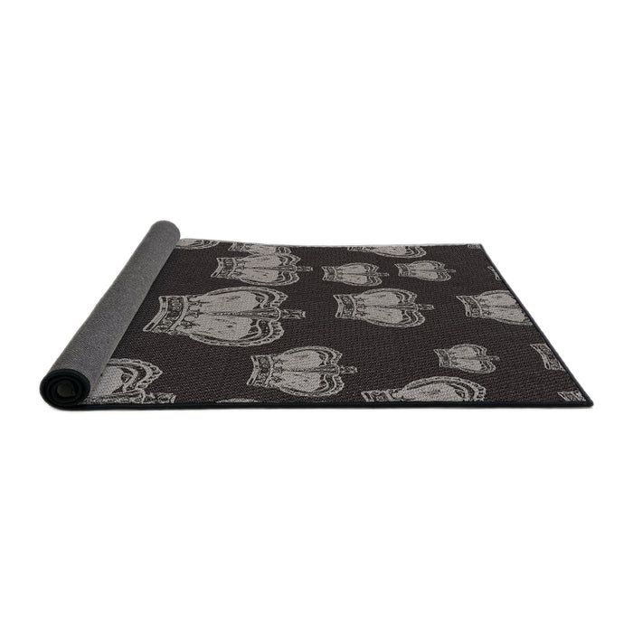 Thickness of Patterned Mid Gray Novelty Rug, pat2927