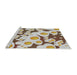 Serging Thickness of Machine Washable Transitional Sienna Brown Rug, wshpat2930