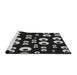 Serging Thickness of Machine Washable Transitional Black Rug, wshpat2931