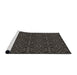 Serging Thickness of Machine Washable Transitional Midnight Gray Rug, wshpat2937