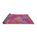 Thickness of Patterned Violet Red Pink Modern Rug, pat2944