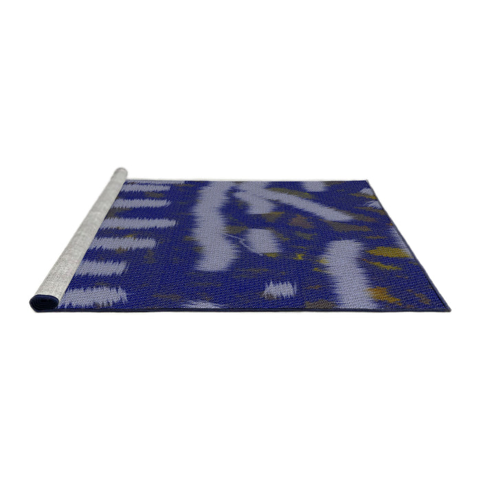 Serging Thickness of Patterned Purple Abstract Machine Washable Rug, wshpat2952