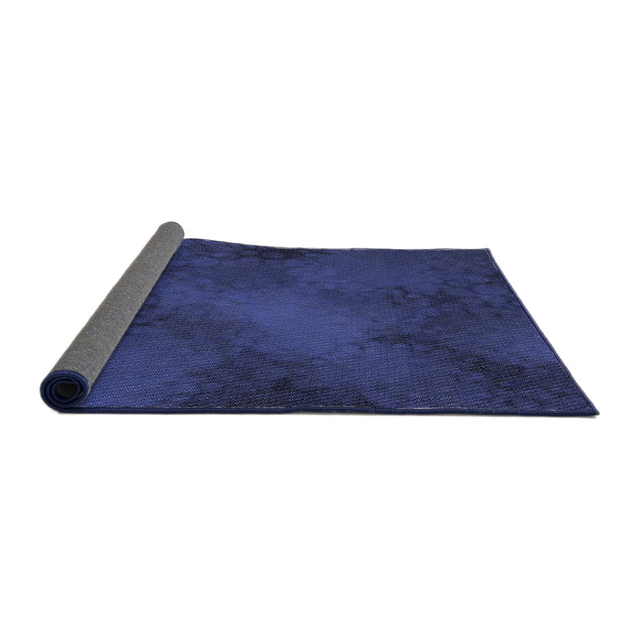 Thickness of Patterned Denim Dark Blue Novelty Rug, pat2957