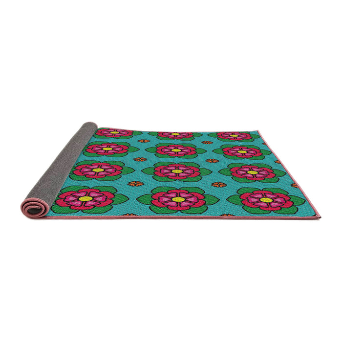 Thickness of Patterned Spring Green Modern Rug, pat2960