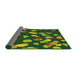 Thickness of Patterned Green Novelty Rug, pat2961