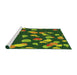 Serging Thickness of Machine Washable Transitional Green Rug, wshpat2961