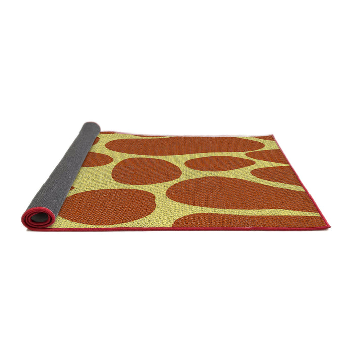 Thickness of Patterned Yellow Novelty Rug, pat2962
