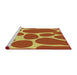 Serging Thickness of Machine Washable Transitional Yellow Rug, wshpat2962