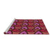 Serging Thickness of Machine Washable Transitional Red Rug, wshpat2968