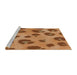 Serging Thickness of Machine Washable Transitional Mahogany Brown Rug, wshpat2974