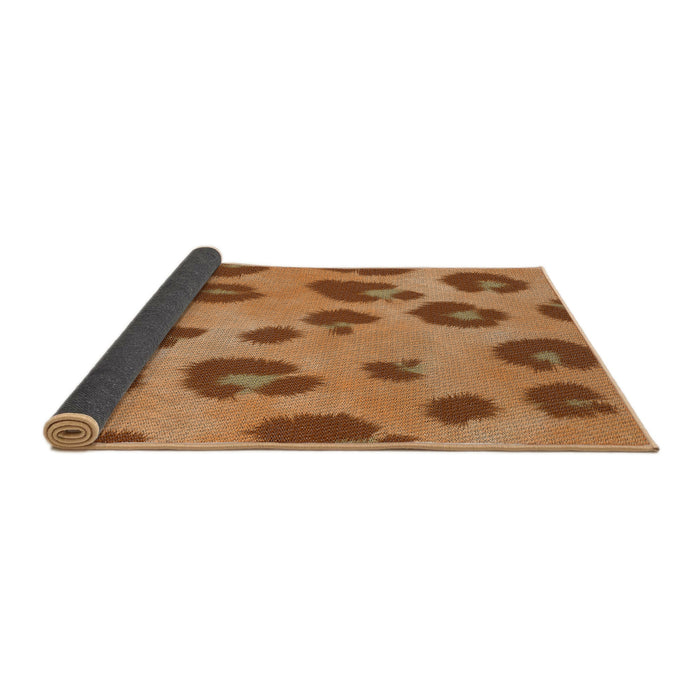 Thickness of Patterned Mahogany Brown Novelty Rug, pat2974