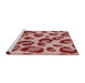 Serging Thickness of Machine Washable Transitional Pastel Pink Rug, wshpat2975