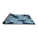 Thickness of Patterned Blue Novelty Rug, pat2976