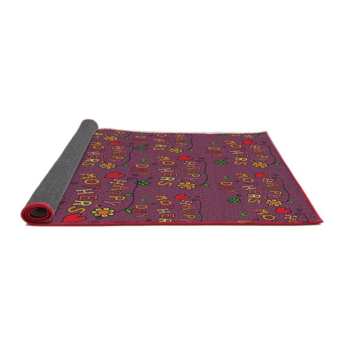Thickness of Patterned Tulip Pink Novelty Rug, pat2977