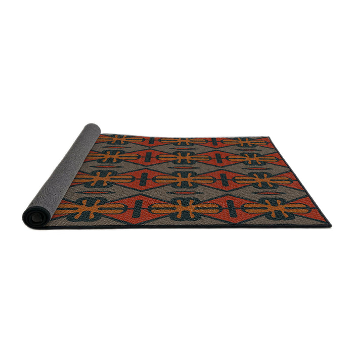 Thickness of Patterned Brown Novelty Rug, pat2980
