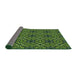 Thickness of Patterned Green Novelty Rug, pat2983