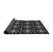 Thickness of Patterned Black Novelty Rug, pat2985