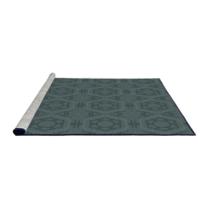 Serging Thickness of Machine Washable Transitional Slate Gray Rug, wshpat2986