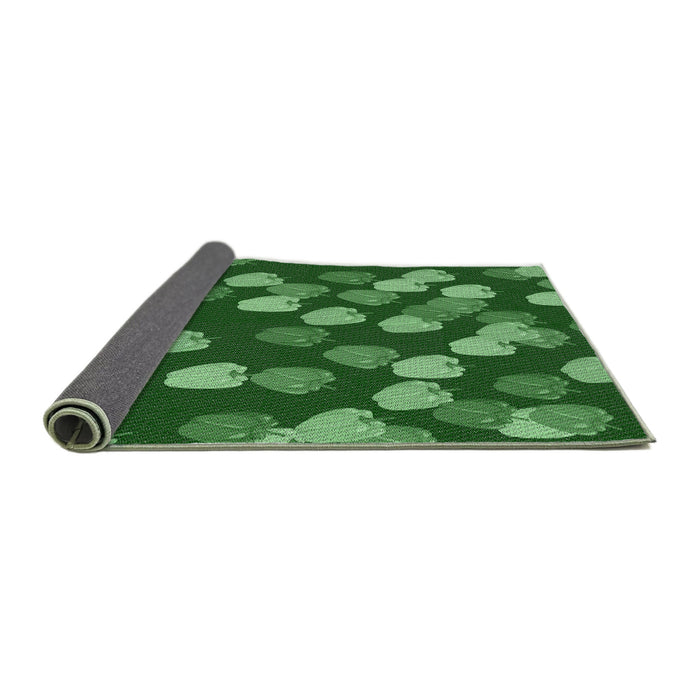 Thickness of Patterned Dark Green Novelty Rug, pat2988