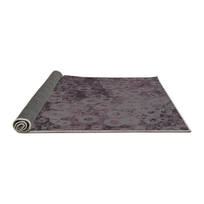 Thickness of Patterned Black Novelty Rug, pat2990