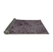 Thickness of Patterned Black Novelty Rug, pat2990