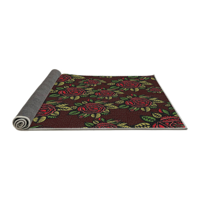 Thickness of Patterned Brown Novelty Rug, pat2991