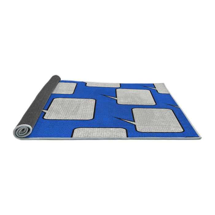Thickness of Patterned Blue Novelty Rug, pat2993