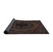 Thickness of Patterned Black Brown Novelty Rug, pat2996