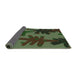 Thickness of Patterned Dark Forest Green Novelty Rug, pat3000