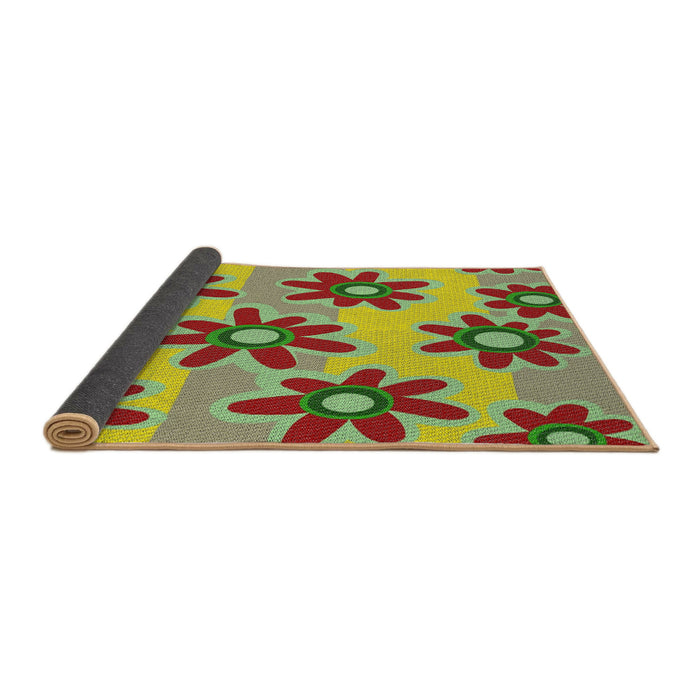 Thickness of Patterned Green Novelty Rug, pat3001