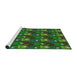 Serging Thickness of Machine Washable Transitional Dark Forest Green Rug, wshpat3003