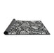 Thickness of Patterned Charcoal Black Novelty Rug, pat3007