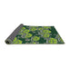 Thickness of Patterned Dark Forest Green Novelty Rug, pat3009