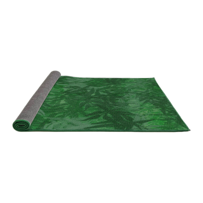 Thickness of Patterned Deep Emerald Green Novelty Rug, pat3011