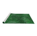 Serging Thickness of Machine Washable Transitional Deep Emerald Green Rug, wshpat3011