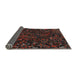 Thickness of Patterned Black Brown Novelty Rug, pat3012