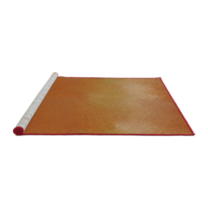 Serging Thickness of Machine Washable Transitional Orange Rug, wshpat3014