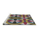 Serging Thickness of Machine Washable Transitional Purple Rug, wshpat3022