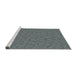 Serging Thickness of Machine Washable Transitional Gunmetal Gray Rug, wshpat3026