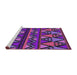 Serging Thickness of Machine Washable Transitional Purple Flower Purple Rug, wshpat3029