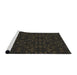 Serging Thickness of Machine Washable Transitional Black Rug, wshpat3038